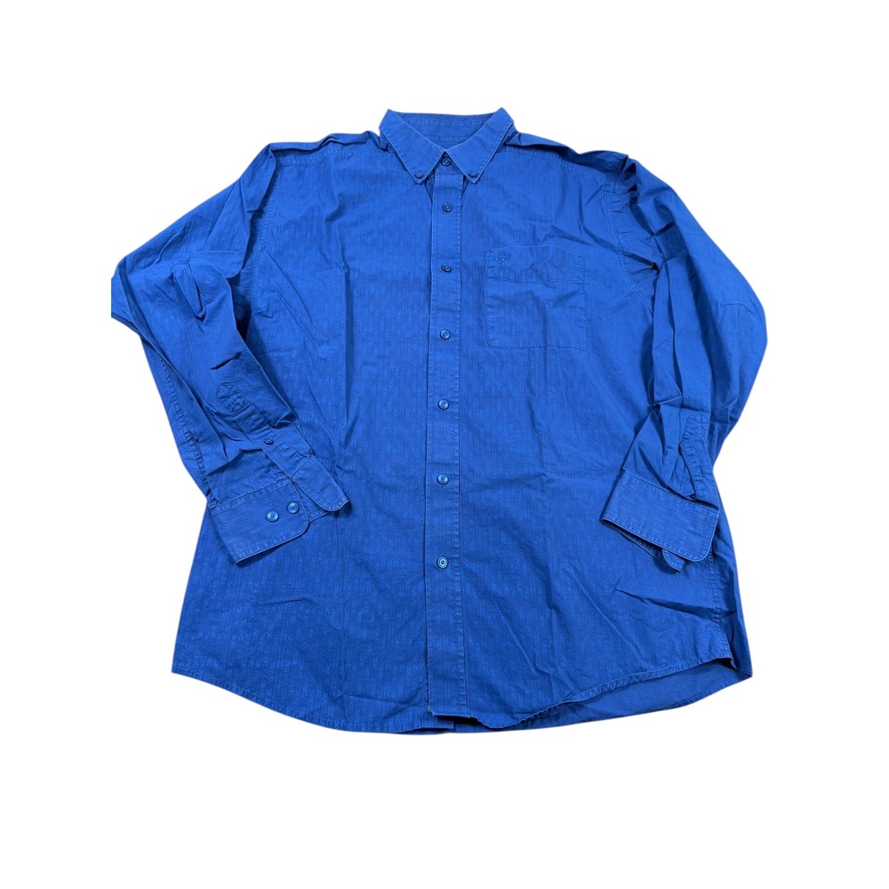 Ariat Mens‎ Western blue button down collared shirt size L